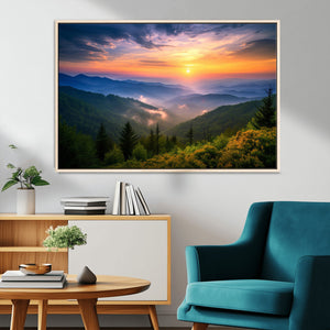 Majestic Mountain Sunrise Print | Landscape Wall Art |