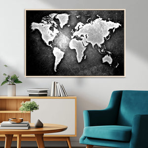 World Map Wall Art Canvas Print – Framed Wall Art for