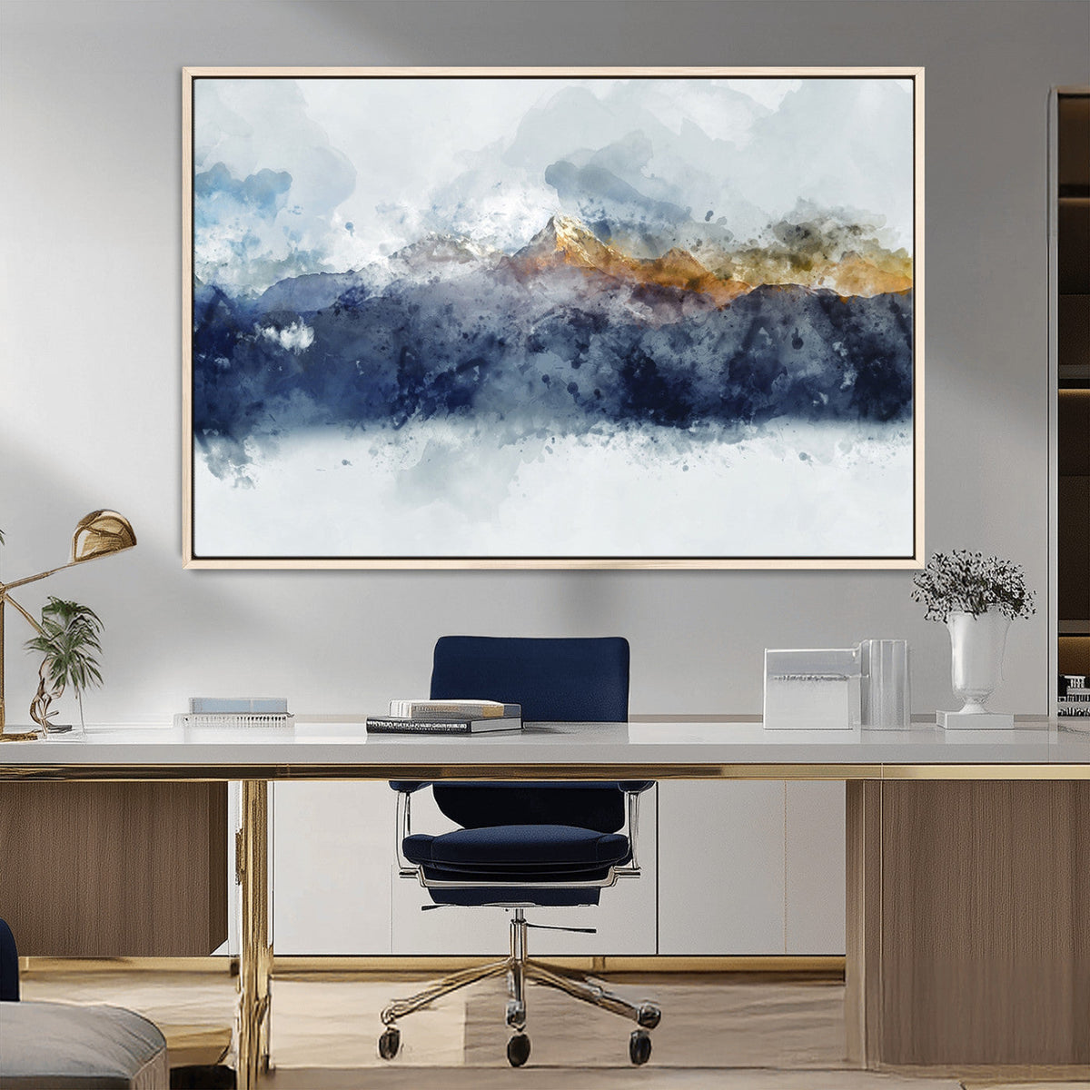 Abstract Mountain Range Art Canvas Print | 3 Panel