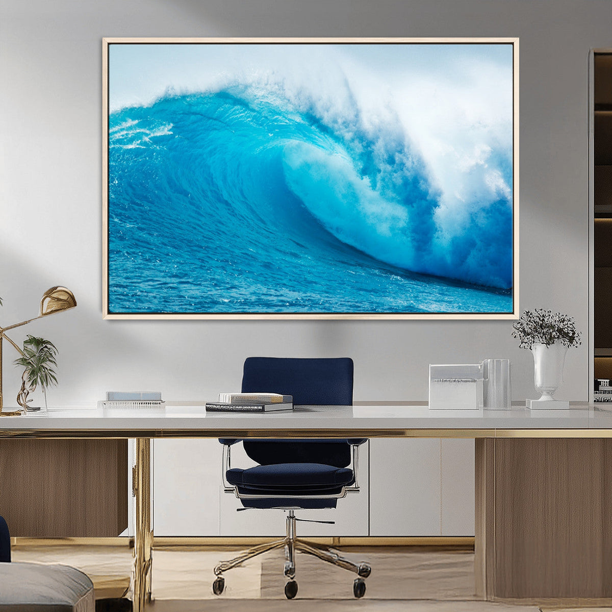 Big Ocean Surfing Wave Wall Art Canvas Print