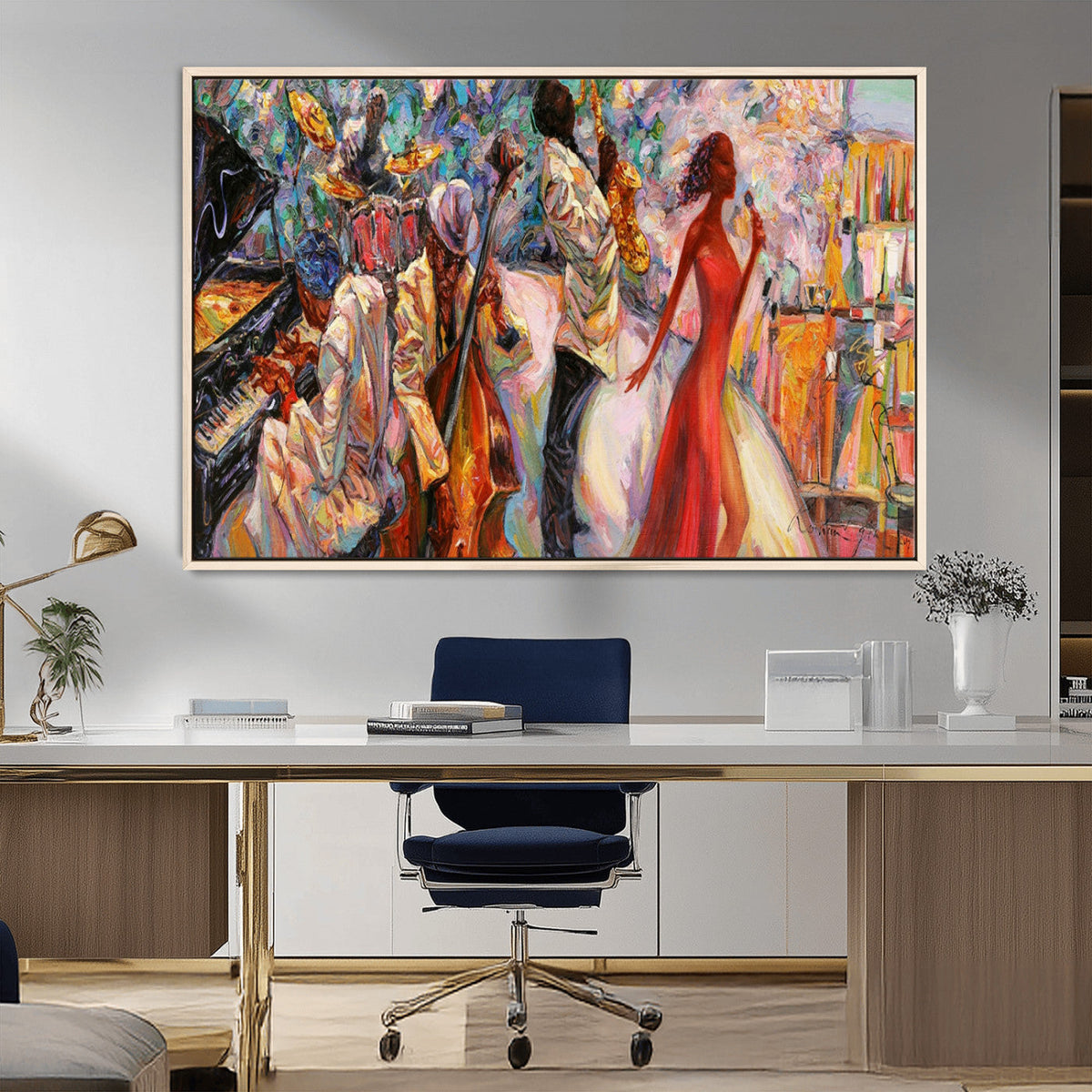 Abstract Afro American Jazz Canvas Wall Art | Music-Inspired