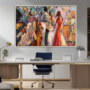 Abstract Afro American Jazz Canvas Wall Art | Music-Inspired