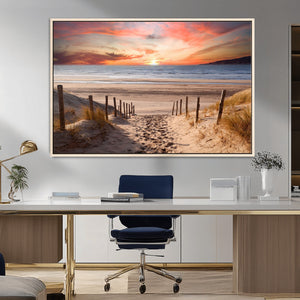 Sunset on the Sea Wall Art Canvas Print