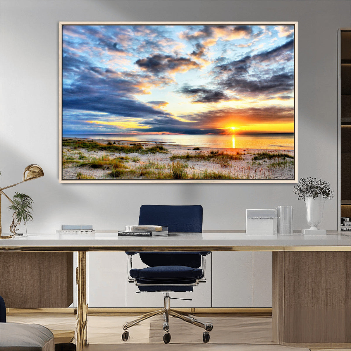 Sunset On The Ocean Wall Art Canvas Print