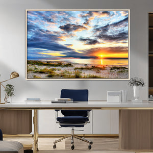 Sunset On The Ocean Wall Art Canvas Print