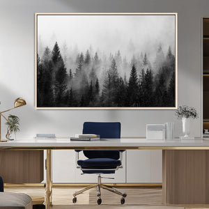 Fogy Forest Canvas Wall Art Print - Mountain Wall Art with