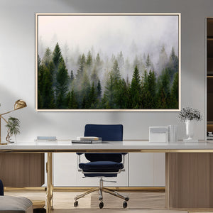 Forest Wall Art Canvas Print | Foggy Forest Wall Art | Pine