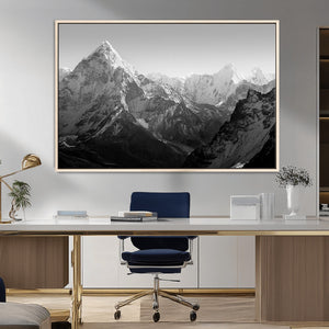 Everest Himalaya Mountain Peaks Black & White Triptych