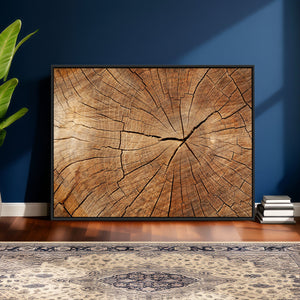 Tree Ring Canvas Art, Rustic Wood Grain Wall Art, Tree Slice
