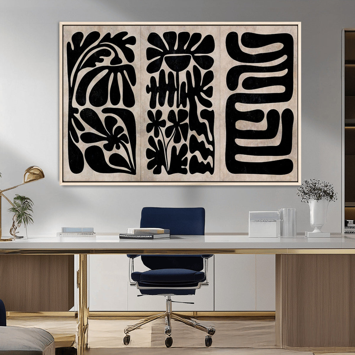 Canvas Print Wall Art Abstract Art Boho, Framed Boho Art