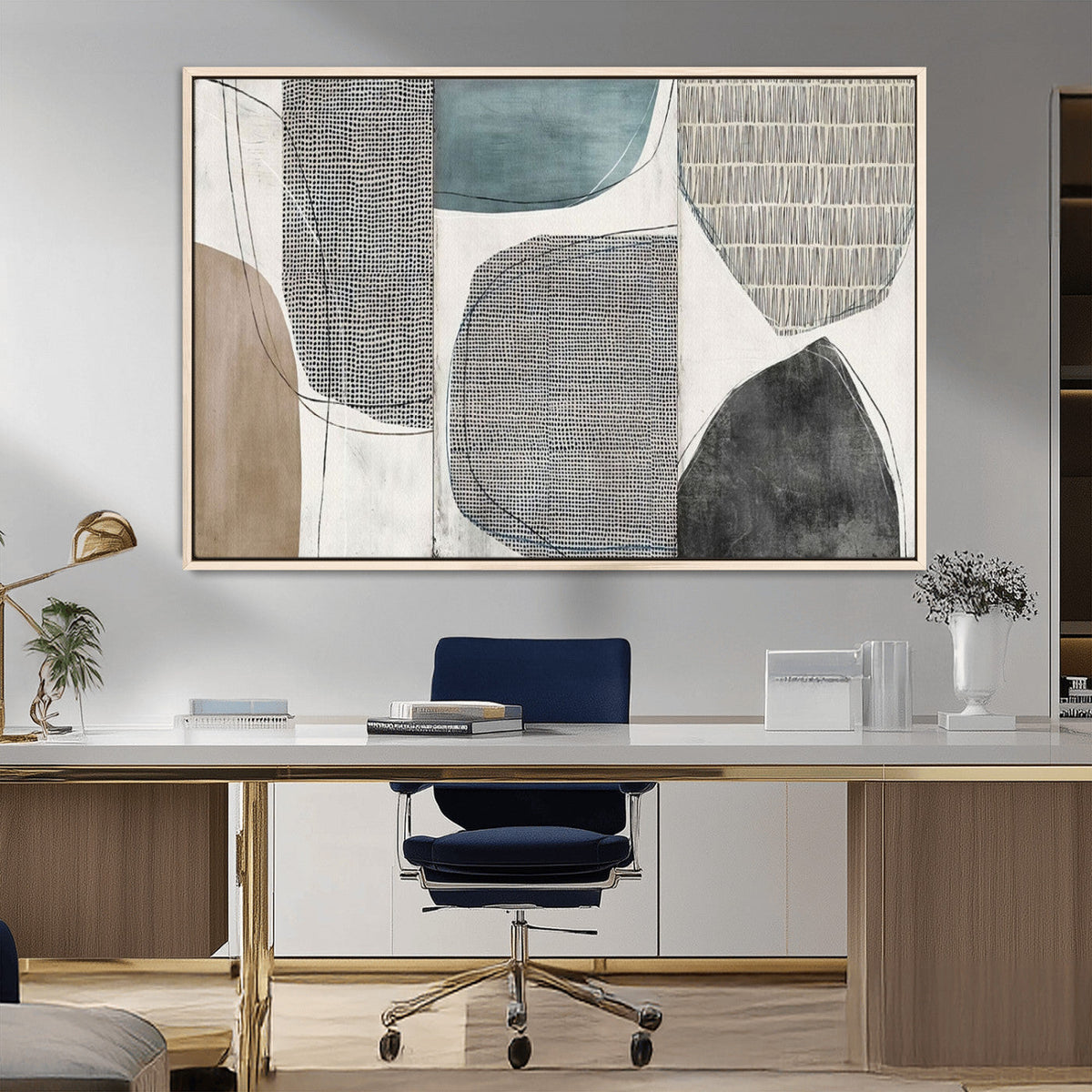 Canvas Print Wall Art Abstract Art Boho, Framed Boho Decor