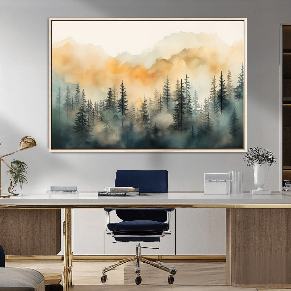 Abstract Forest Print - Mountain Wall Art | Autumn Landscape