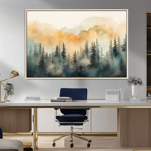 Abstract Forest Print - Mountain Wall Art | Autumn Landscape