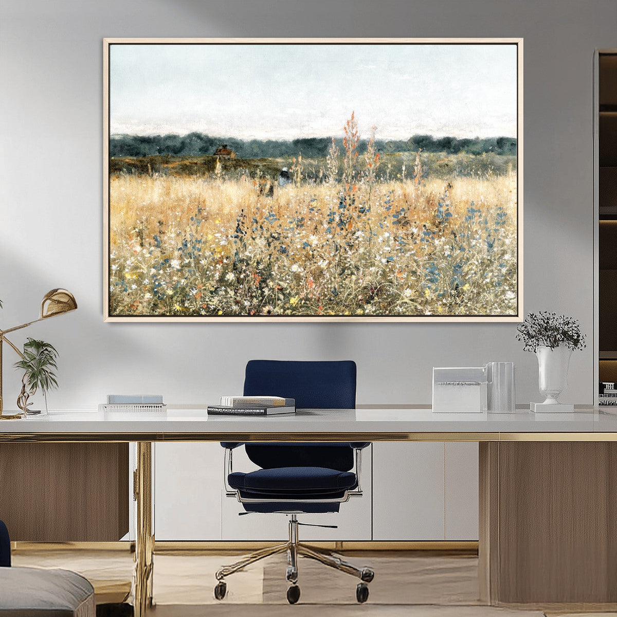 Wildflower Field Wall Art Canvas | Nature-Inspired Landscape