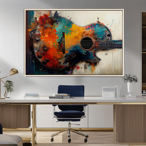Abstract Guitar Wall Art Canvas | Vibrant Music-Inspired Art