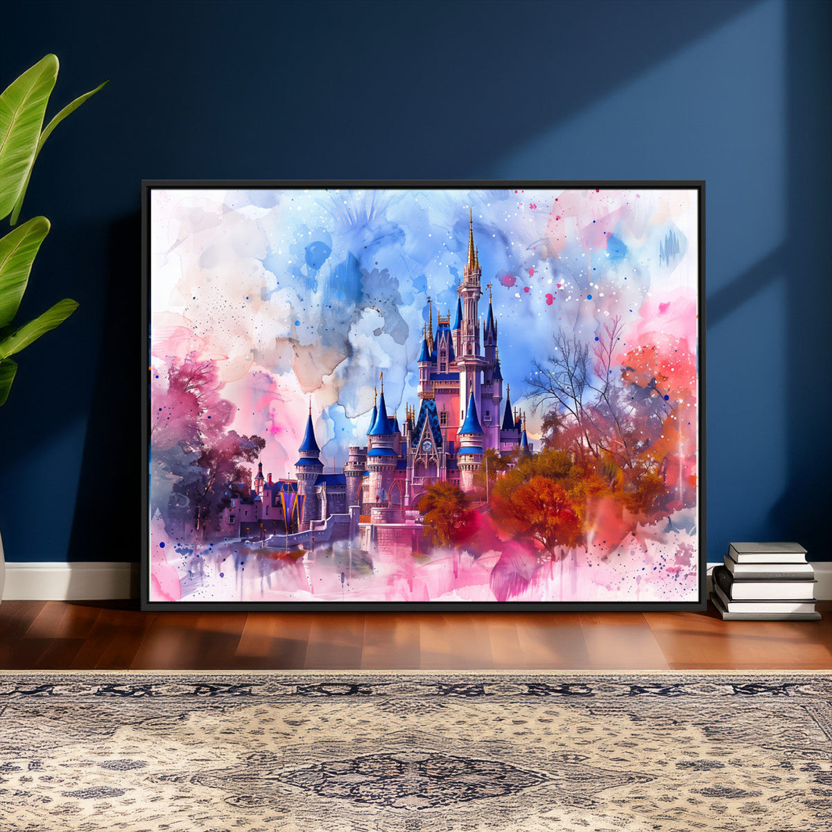 Disney Wall Art: Dreamy Watercolor Cinderella Castle Canvas