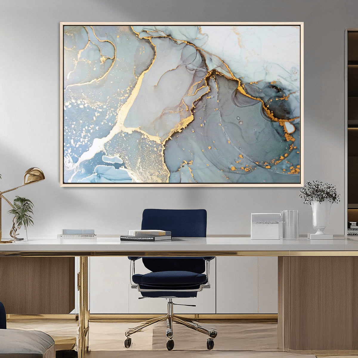 Large Abstract Marble Wall Art Canvas Print for Living Room