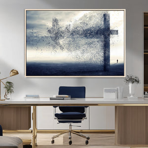 Jesus and the Fading Cross Wall Art Print – Symbol of Faith,