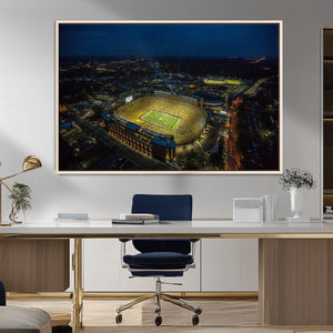 Michigan Stadium Night Game Wall Art – Sports Arena Aerial