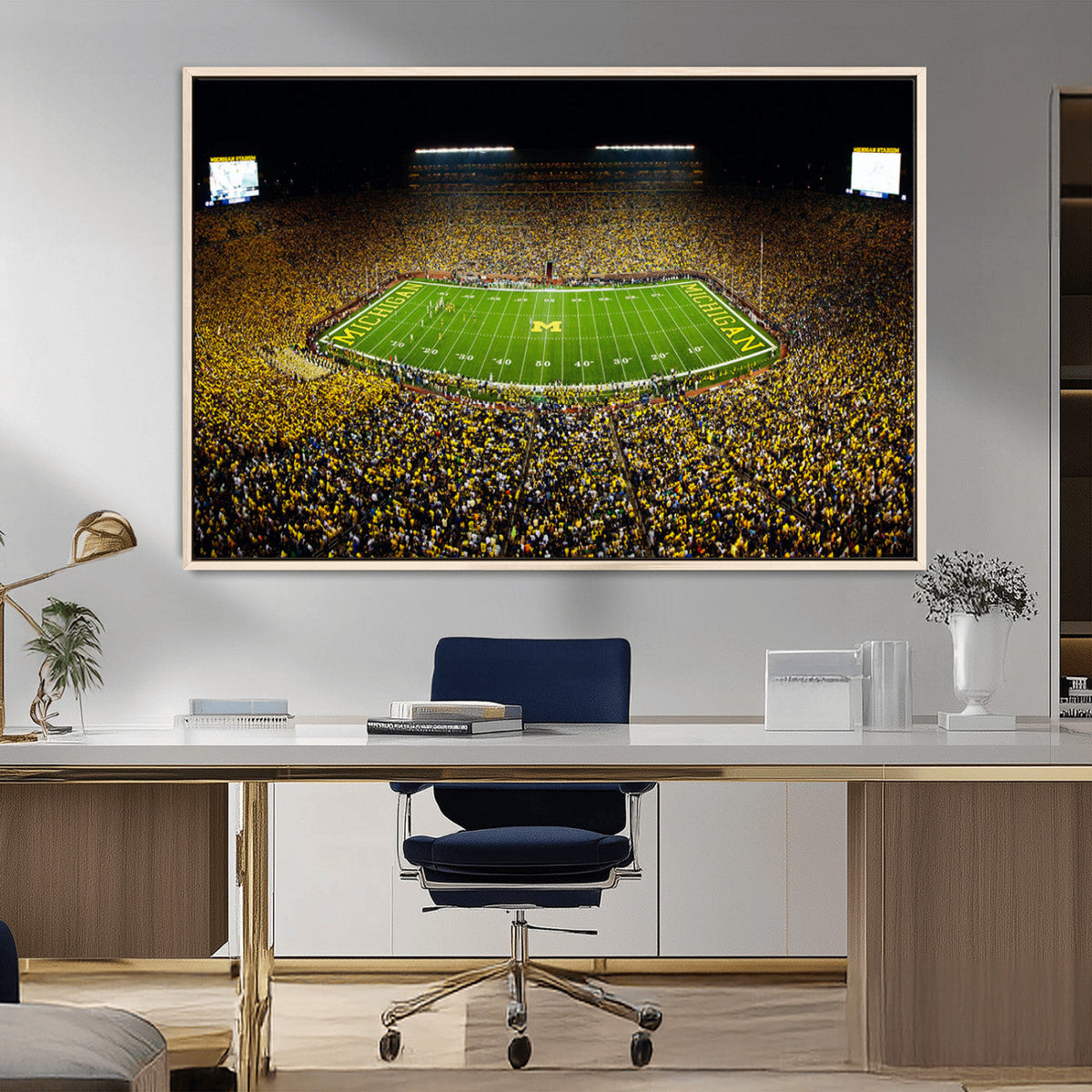 Stadium in Michigan Wall Art Canvas Print, Framed American