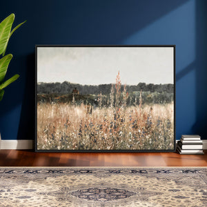 Rustic Field Landscape Wall Art Print, Giclee Canvas Wall