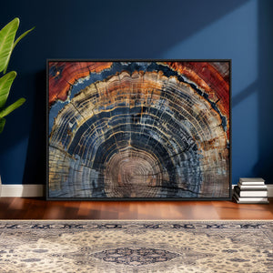 Abstract Tree Ring Wall Art Canvas Print