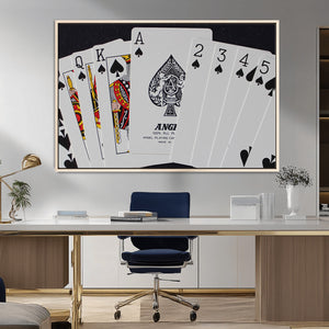 Poker Wall Art - Playing Cards Canvas Wall Art Print - Ace