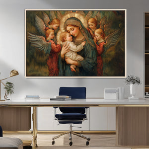 Mary Jesus Canvas Wall Art Print - Madonna and Child with