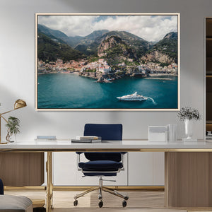 Amalfi Coast Wall Art – Framed Italian Seaside Canvas