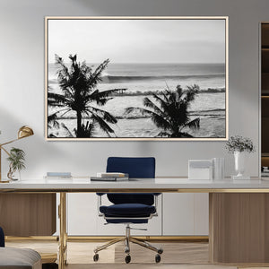 Tropical Coastline Wall Art Canvas Print – Framed Palm Trees