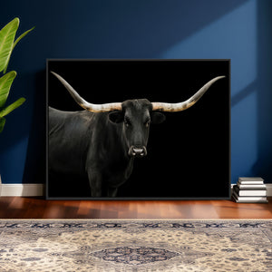 Longhorn Cattle Wall Art Canvas Print – Framed Texas Ranch