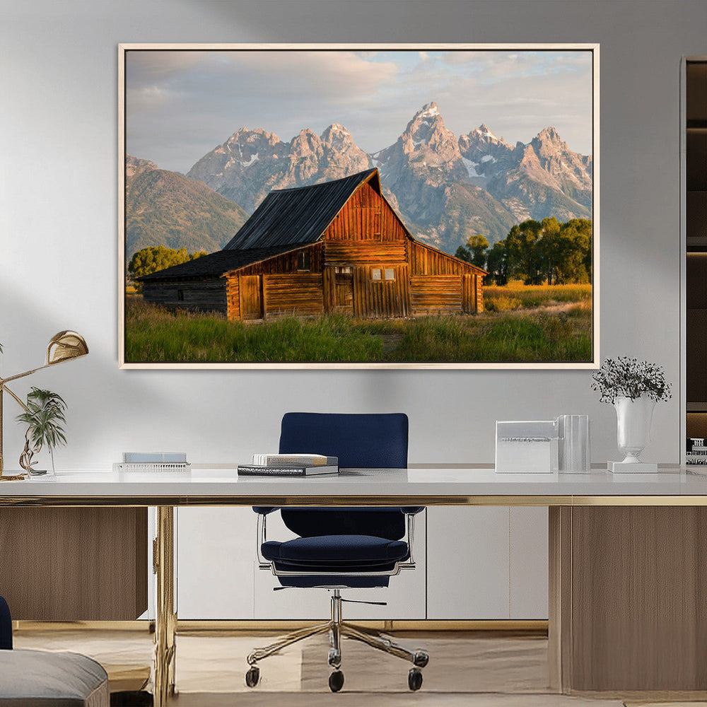 Rustic Barn Wall Art Canvas Print – Framed Grand Teton Park