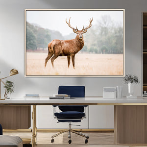 Vintage Wildlife Wall Art Canvas Print – Misty Landscape