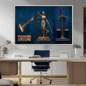 Lady Justice Wall Art Canvas Print – Elegant Gold Legal