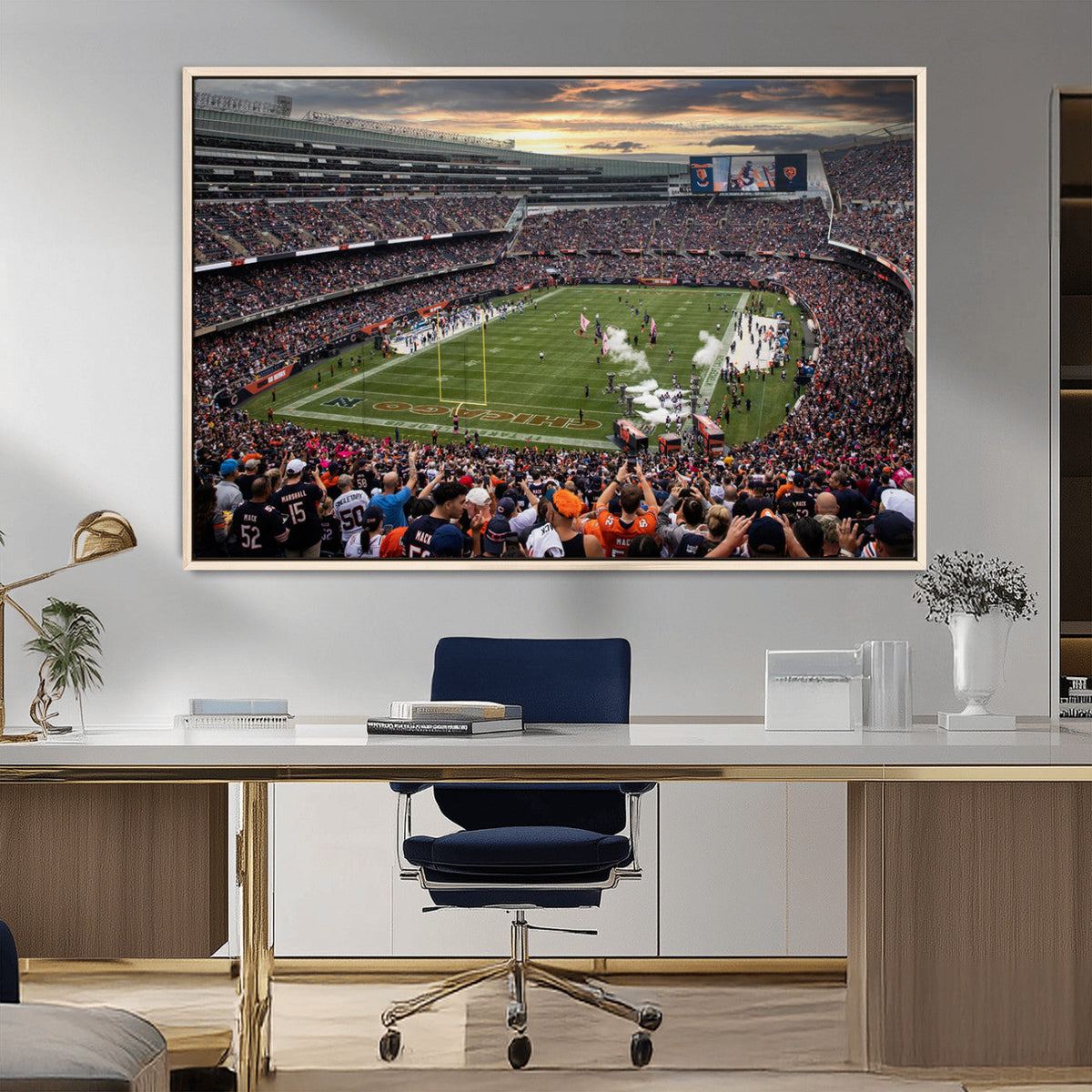 Chicago Bears Soldiers Field Wall Art Canvas Print – Framed