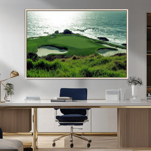 Coastal Golf Course Wall Art Canvas Print – Scenic Green