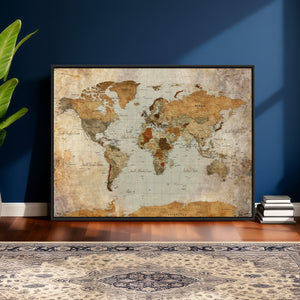 World Map Canvas Print – Detailed Map of the World Wall Art