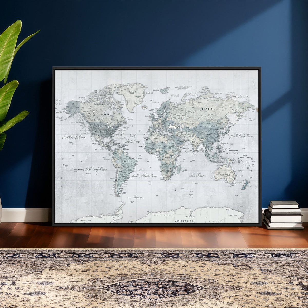 World Map Canvas Print – Detailed Map of the World Wall Art