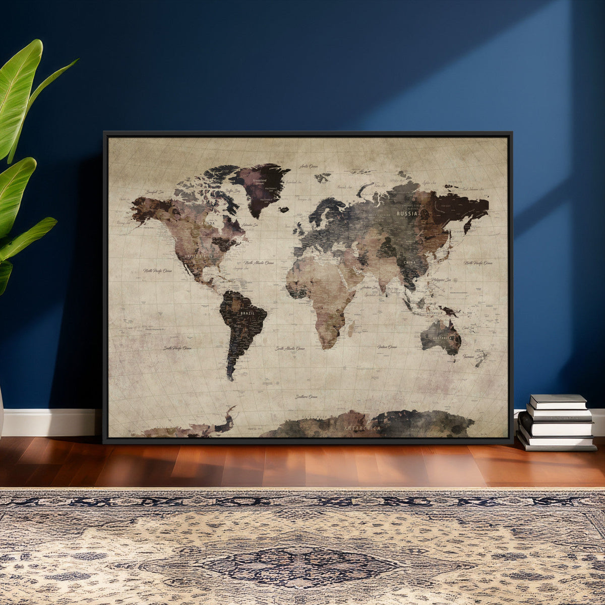 World Map Canvas Print – Detailed Map of the World Adventure