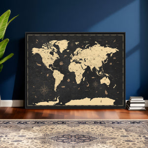 World Map Canvas Print – Detailed Map of the World Wall Art