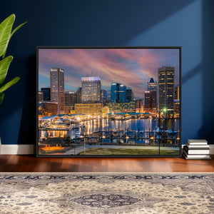 Baltimore Skyline Wall Art Canvas Print, Baltimore Downtown