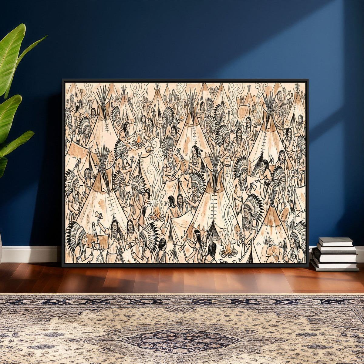 Native American Indian Wall Art Canvas Print - Abstract