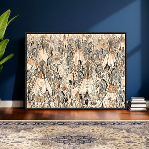 Native American Indian Wall Art Canvas Print - Abstract