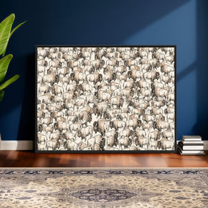American Bison Canvas Print - Abstract Buffalo Wall Art