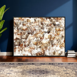 Farmhouse Bighorn Sheep Wall Art Canvas Print - Abstract