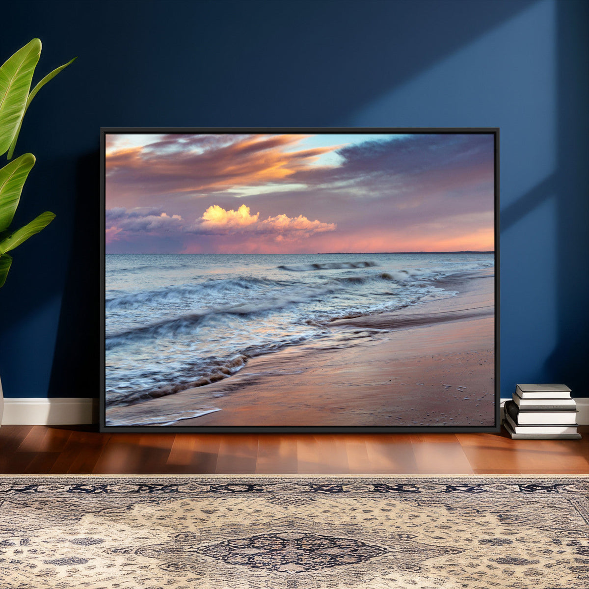 Ocean Sunset Wall Art Canvas Print – Coastal Beach