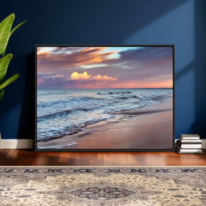 Ocean Sunset Wall Art Canvas Print – Coastal Beach