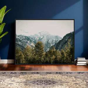 Mountain Forest Wall Art Canvas Print, Alpine Landscape