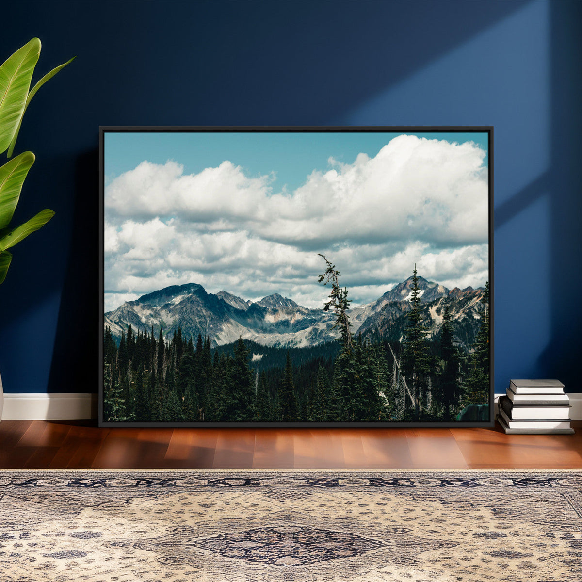 Mountain Forest Wall Art Canvas Print, Alpine Pine Tree