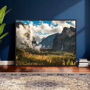 Yosemite Valley River Wall Art Canvas Print